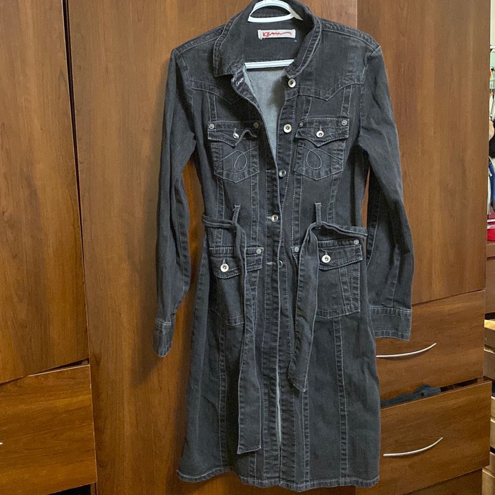 Kama Black denim , long coat, P2p 19